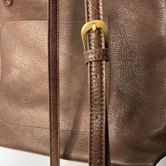 Joy Susan Megan Carry All Tote and Purse Vegan Brown Set of 2 - Picture 5 of 15